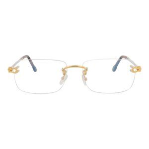 Fred Womens Square/Rectangle Gold Gold Transparent Fashion Designer Eyewear